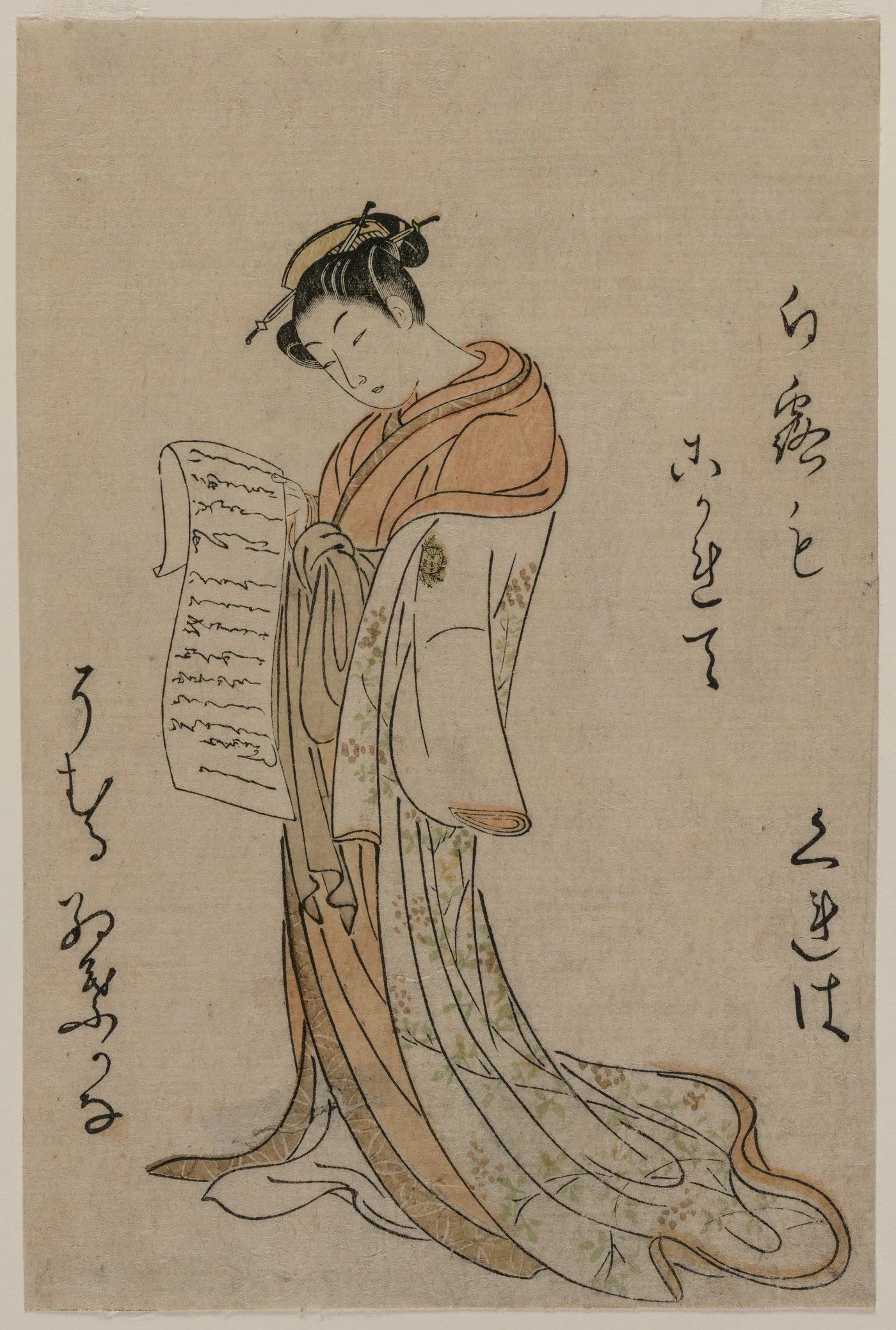Kureha of Gakuiseya, from Selection of Beauties from the Pleasure…, 1770