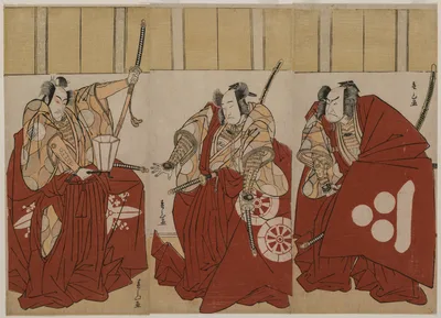 Ichikawa Monnosuke II as Urabe Suetake, Onoe Matsusuke I as Usui…, 1781