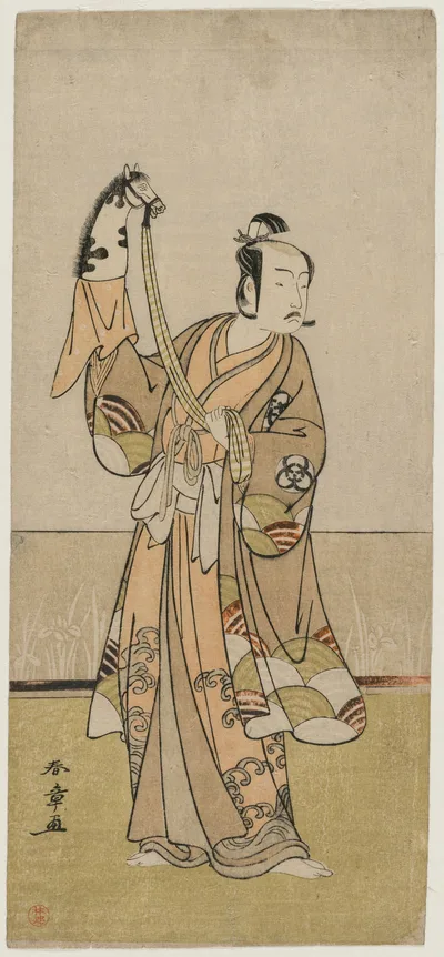 Bando Hikosaburo III Holding a Hand Pupper, 1770