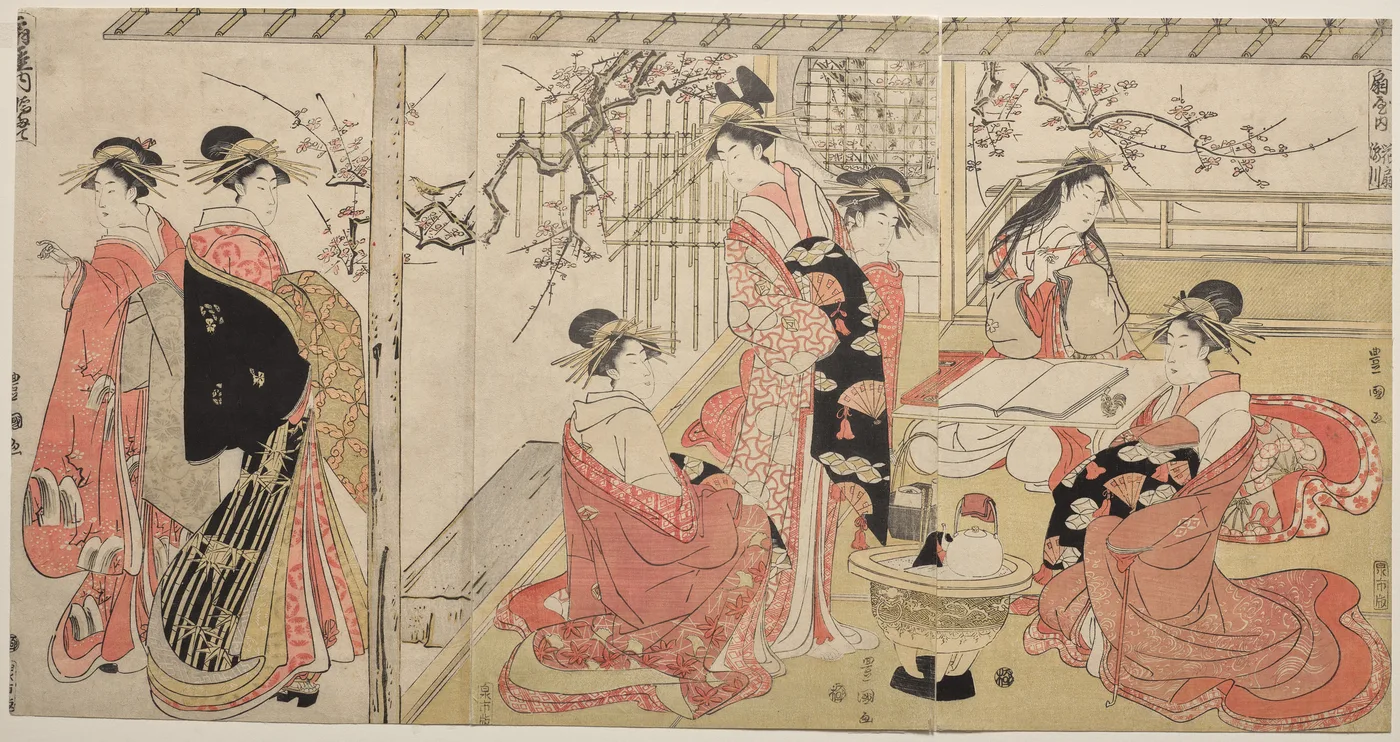 Courtesans of the Ōgiya on a Spring Outing, 1790