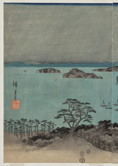 Evening View of the Eight Famous Places near Kanazawa Under Full Moon…, 1857