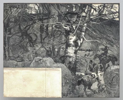 Photograph from 1887: Une Chasse à Courre, Mont Gérard
