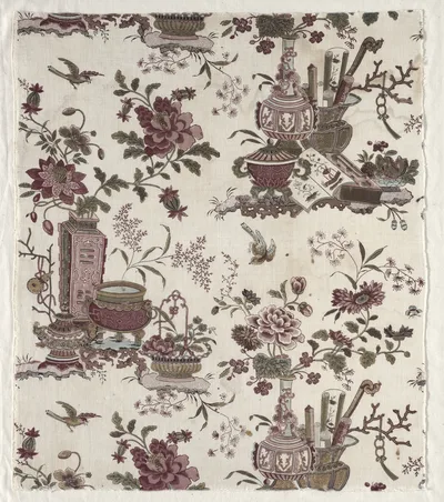 Fragment of Woodblock Printed Cotton, 1780