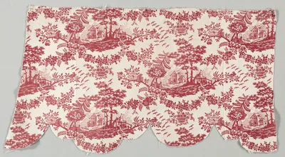 Fragment of Woodblock Print on Cotton, 1770