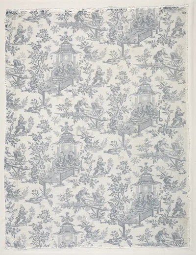 Fragment of Woodblock Printed Cotton, 1770