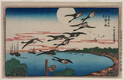 Photograph from 1831: Full Moon over Takanawa, from the series Famous…