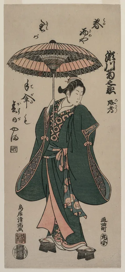 Segawa Kikunojo (Roko) Holding an Umbrella, 1760