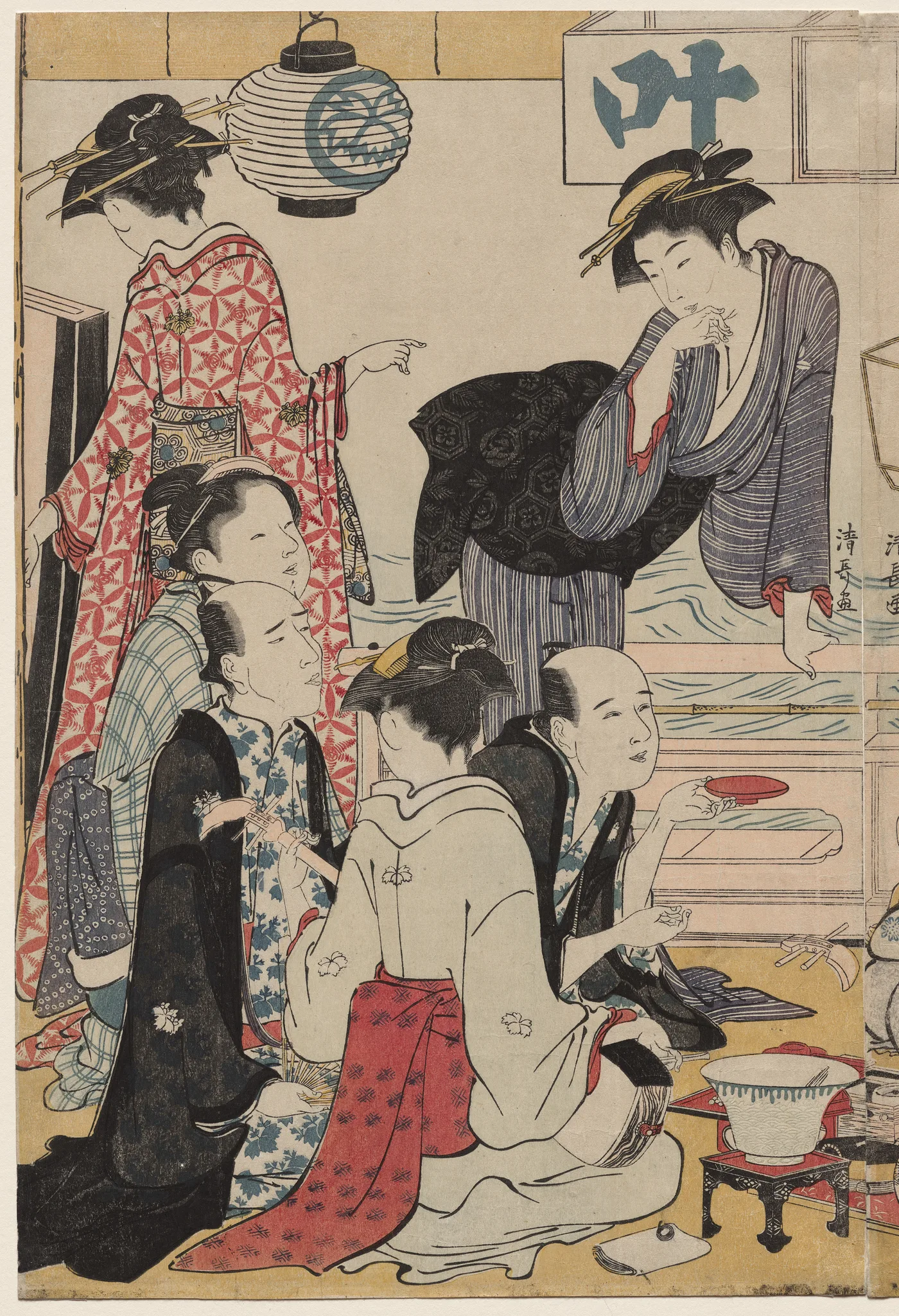 Entertainment on a Balcony by the Water at Nakasu, from the series, A…, 1783