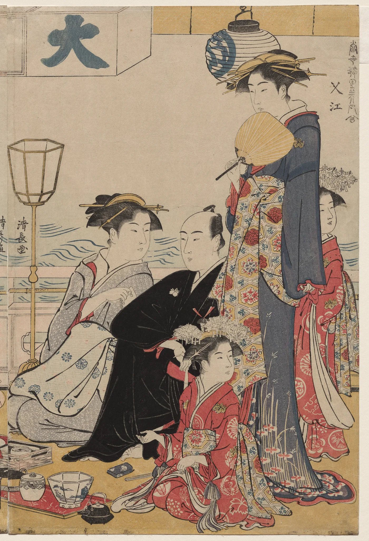 Entertainment on a Balcony by the Water at Nakasu, from the series, A…, 1783