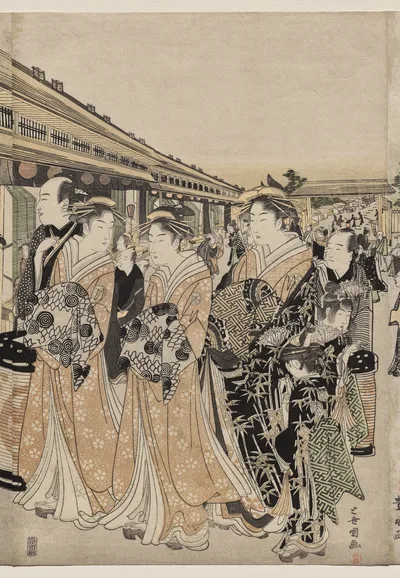Courtesans Promenading on the Nakanochō, 1790