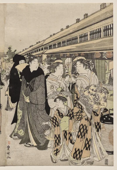 Courtesans Promenading on the Nakanochō, 1790