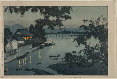 Photograph from 1927: Evening on the Chikugo River