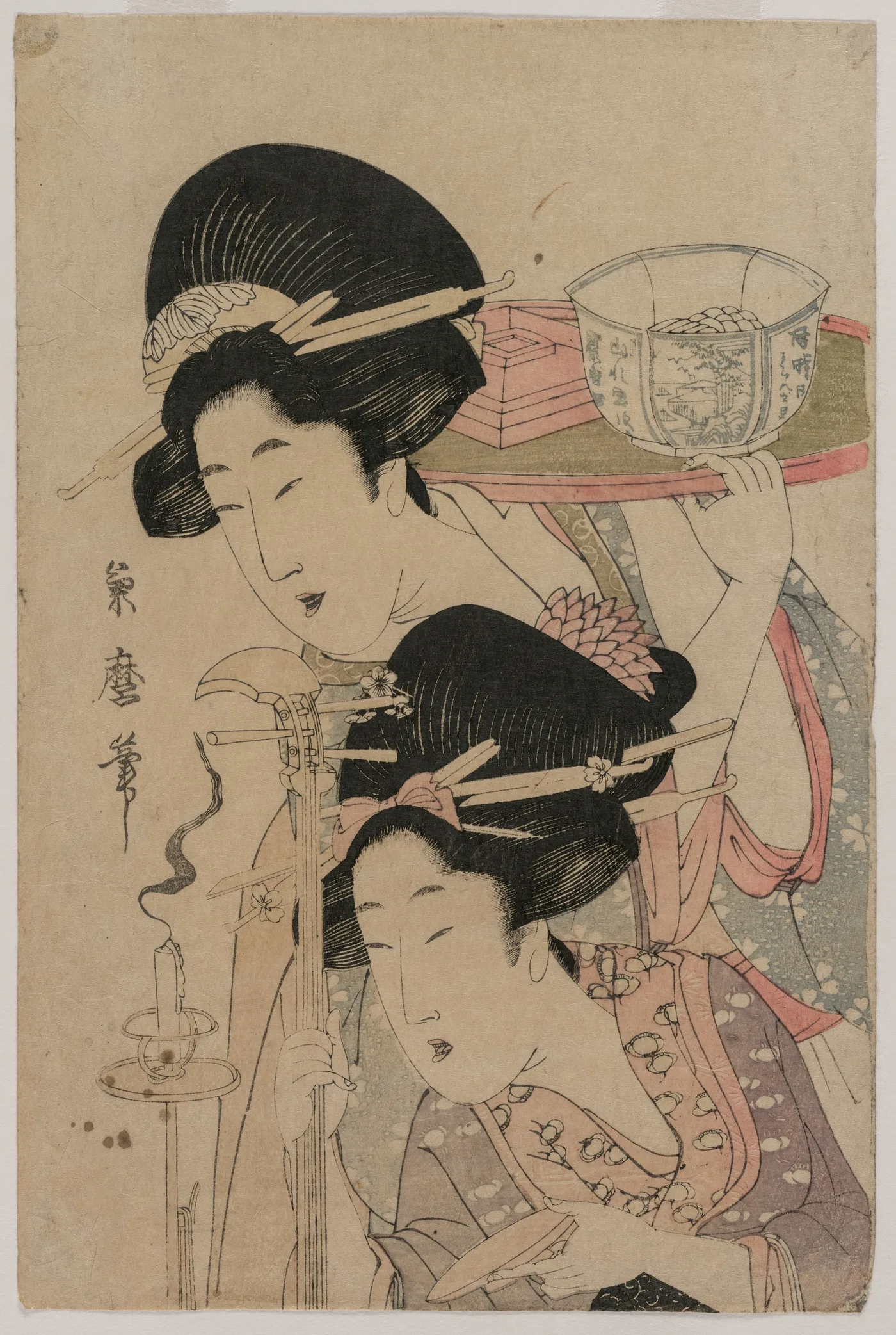 Two Geishas beside a Candle, 1800