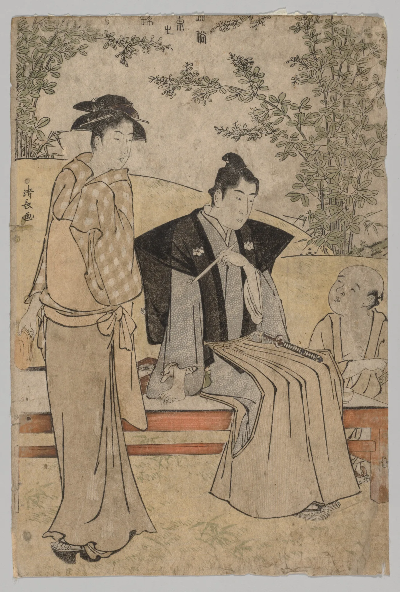 Two Lovers (from the series Brocades of the East in Fashion), 1752