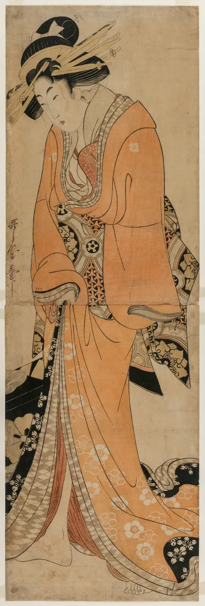 Geisha Standing Beside a Shamisen Case, 1810