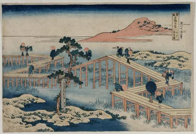 An Ancient Picture of the Eight Part Bridge in Mikawa Province (from…, 1830