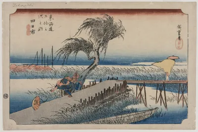 Yokkaichi: View of the Mie River, from the series The Fifty-Three…, 1833