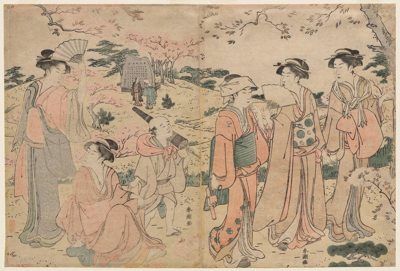 Women Viewing Cherry Blossoms at Asukayama, 1780