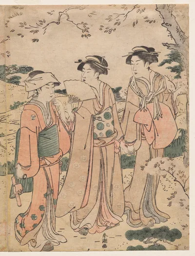 Women Viewing Cherry Blossoms at Asukayama, 1780