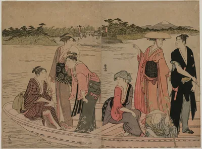 Passengers in a Ferry Boat on the Sumida River, 1784
