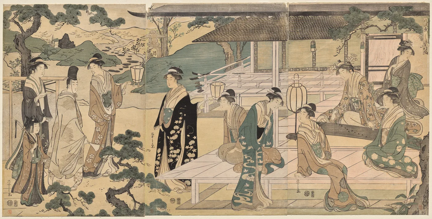 The Matsukaze Chapter of the Tale of Genji (from the series The Tale…, 1791