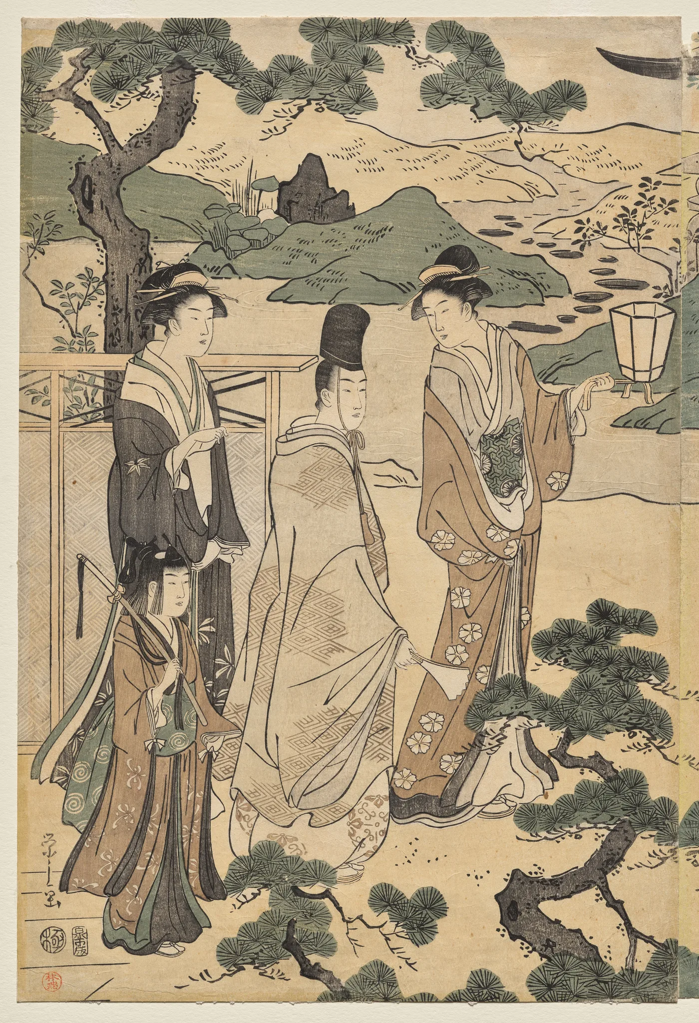 The Matsukaze Chapter of the Tale of Genji (from the series The Tale…, 1791