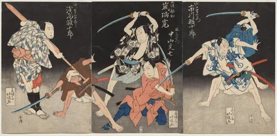 Photograph from 1829: Ichikawa Ebijūrō II as Horiguchi Manzaemon…