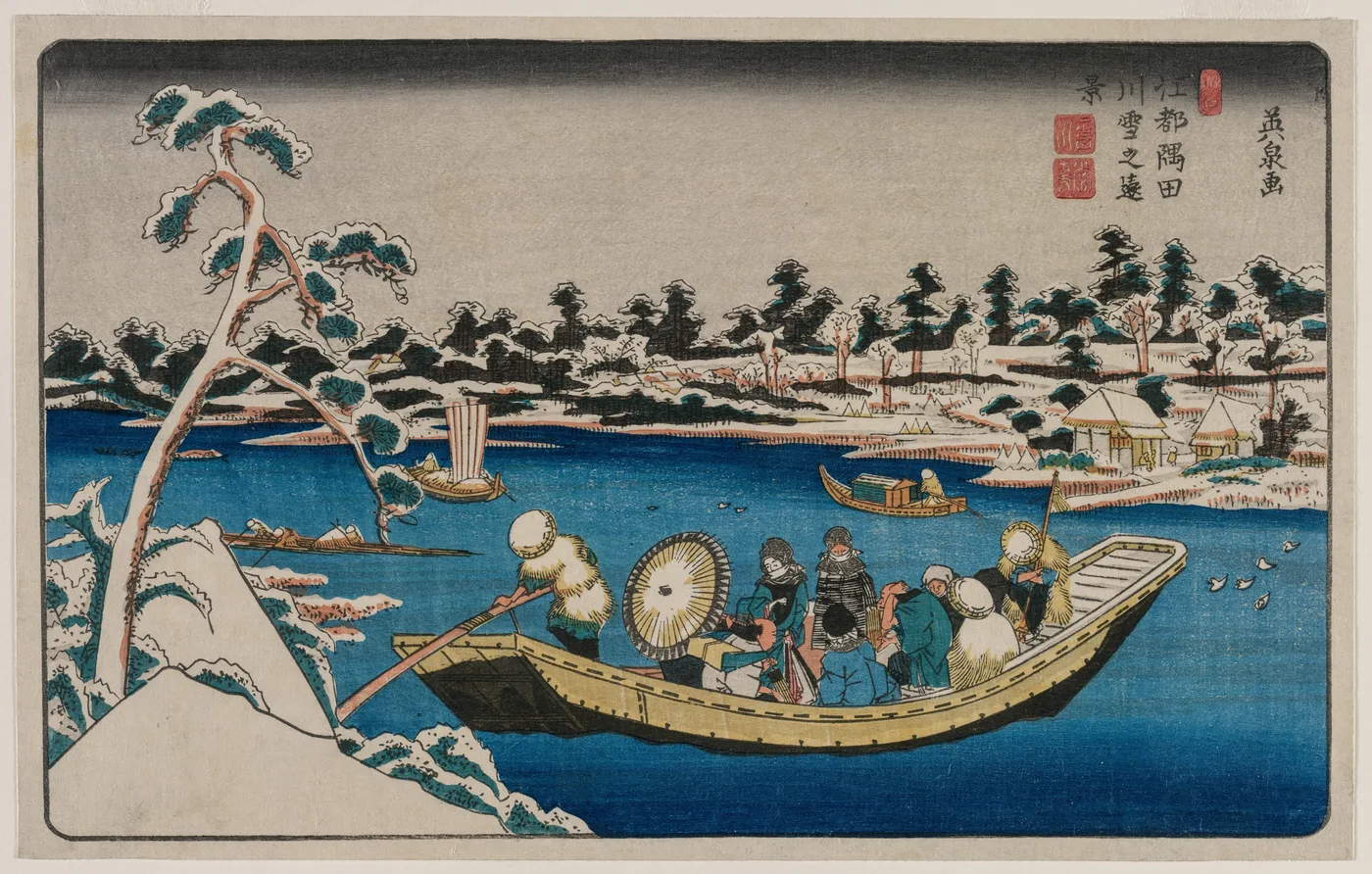 A Distant View of Snow on the Sumida River in Edo, 1830