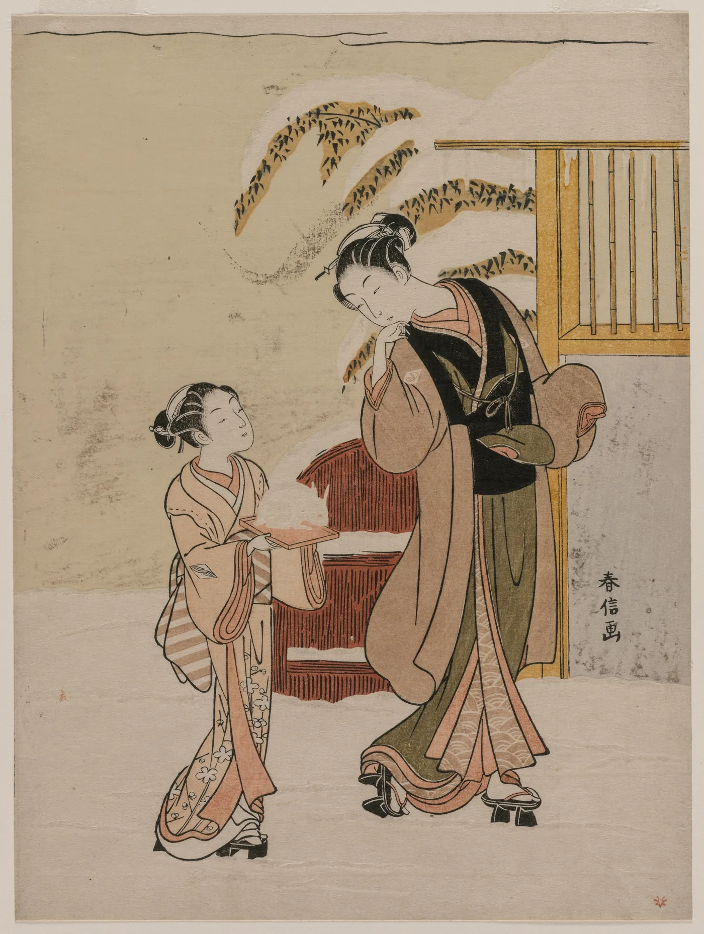Young Woman Admiring a Snow Rabbit, 1760