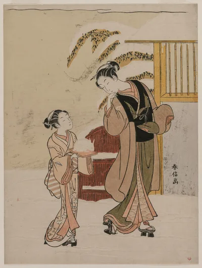 Young Woman Admiring a Snow Rabbit, 1760