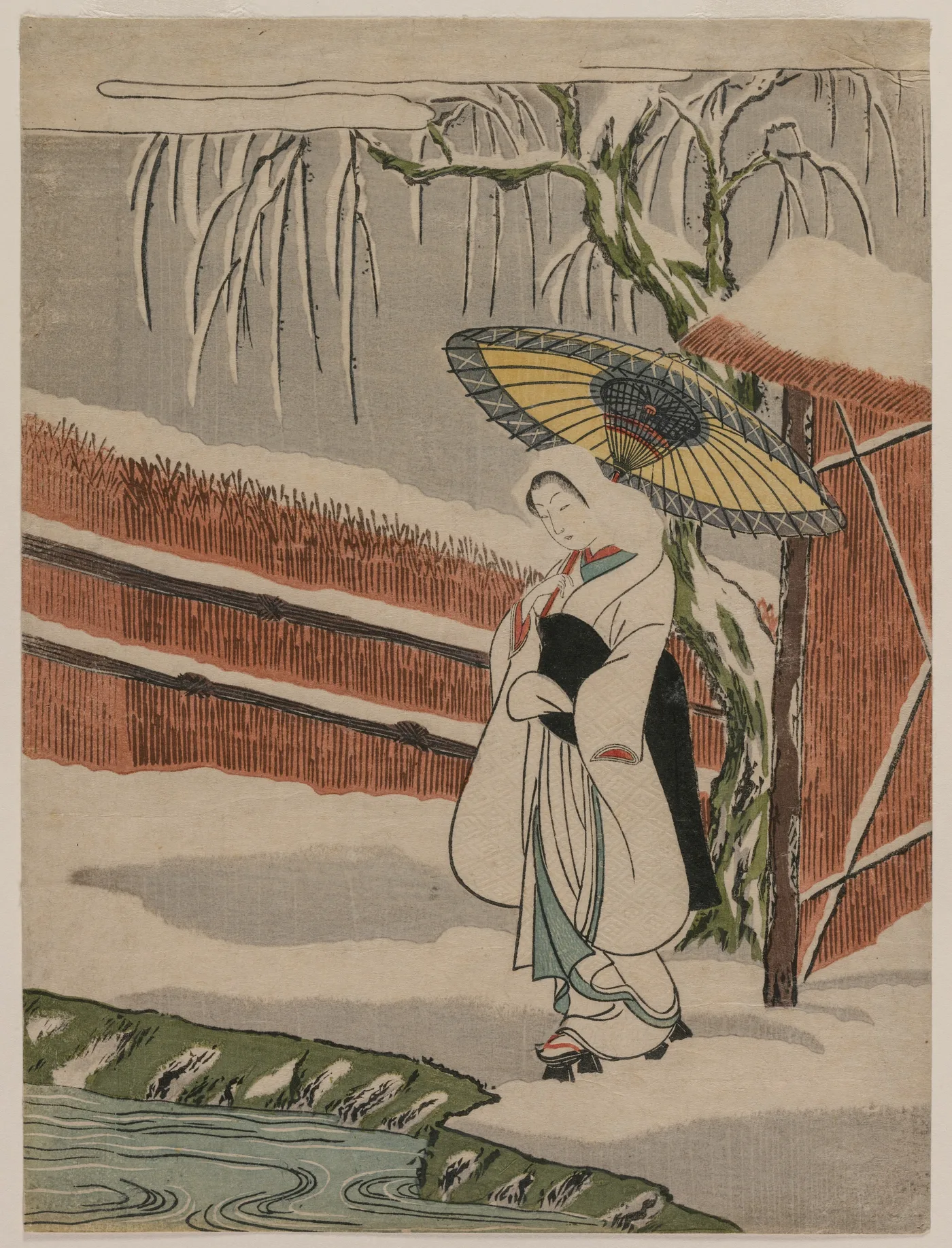 The Heron Maiden Standing Beneath a Willow Tree, 1868