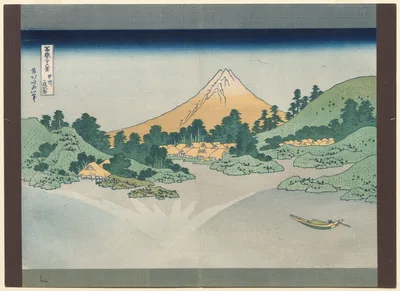 Thirty-Six Views of Mt. Fuji:  The Surface of Lake Misaka in Kai…, 1830