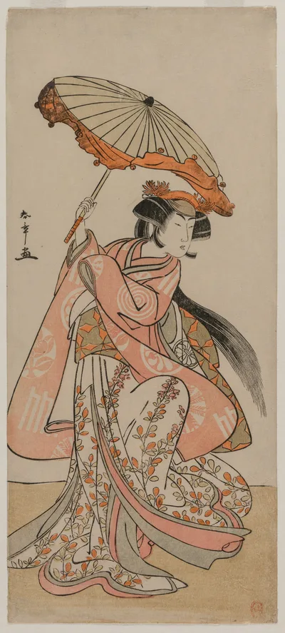 The Actor Segawa Kikunojo II Dancing with a Parasol, 1770
