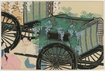 Flowers of a Hundred Worlds (Momoyogusa): Flower-draped Carts…, 1909