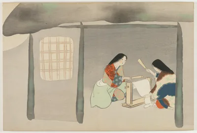 Flowers of a Hundred Worlds (Momoyogusa): Fulling Silk (Uchiginu), 1909