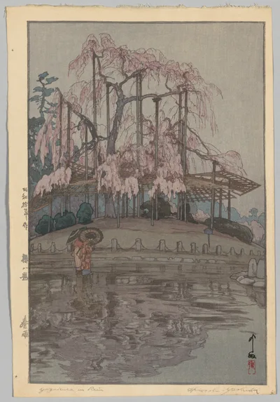 Photograph from 1935: Eight Scenes of Cherry Blossoms: Spring Rain…