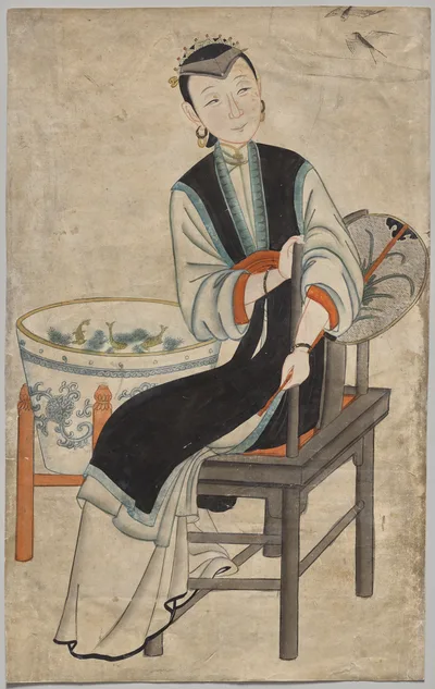 Lady watching a swallow, 1736