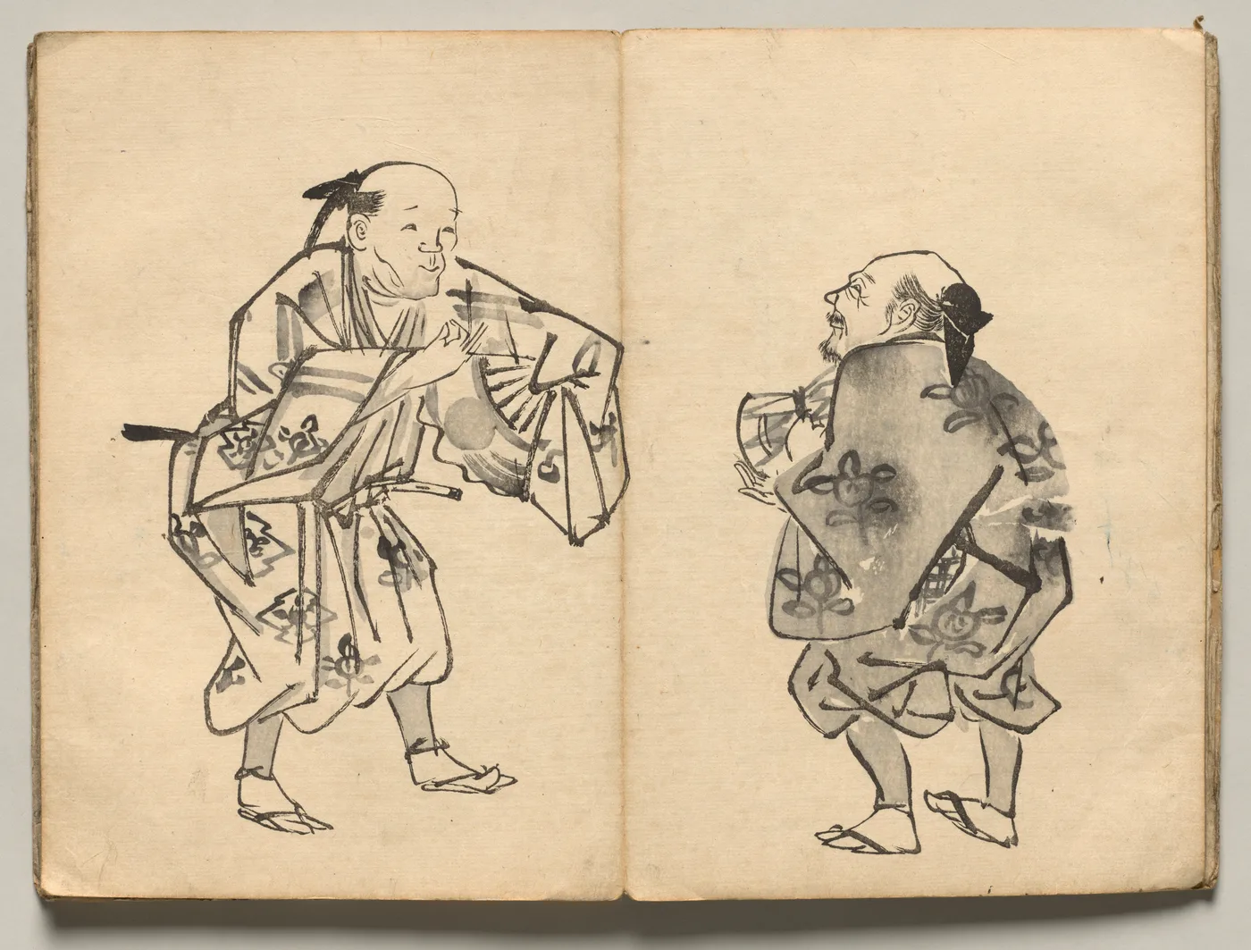 Comedic Duo from Ōkyo Picture Book, 1850