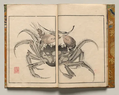 Crab with Sheaf of Grain, Design Five from Shazanrō Picture Book, 1816