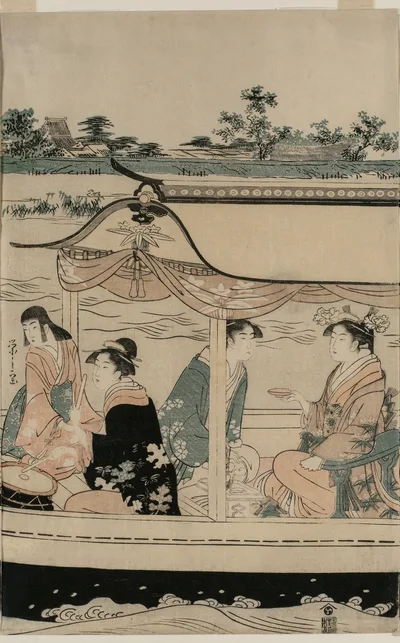 Women in a Pleasure Boat on the Sumida River, 1790