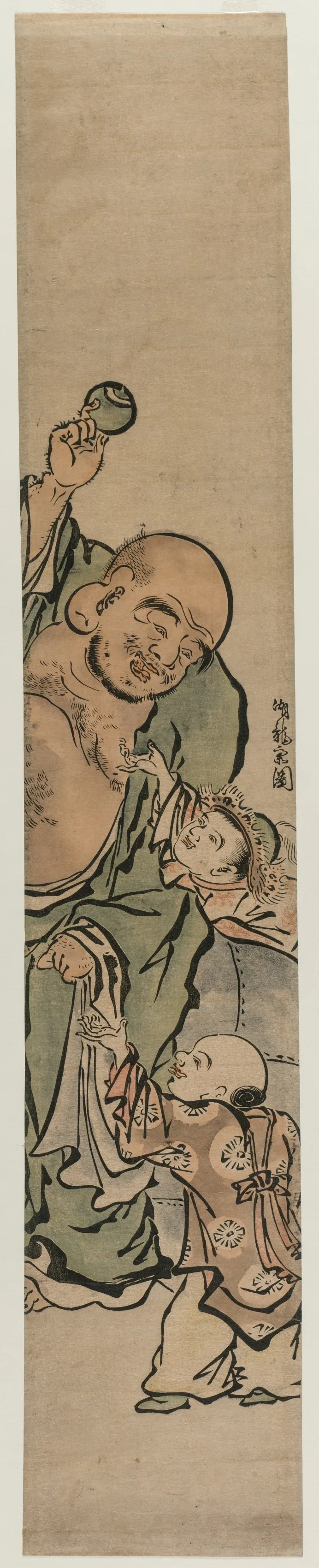 Two Children Begging Hotei for a Jewel, 1770
