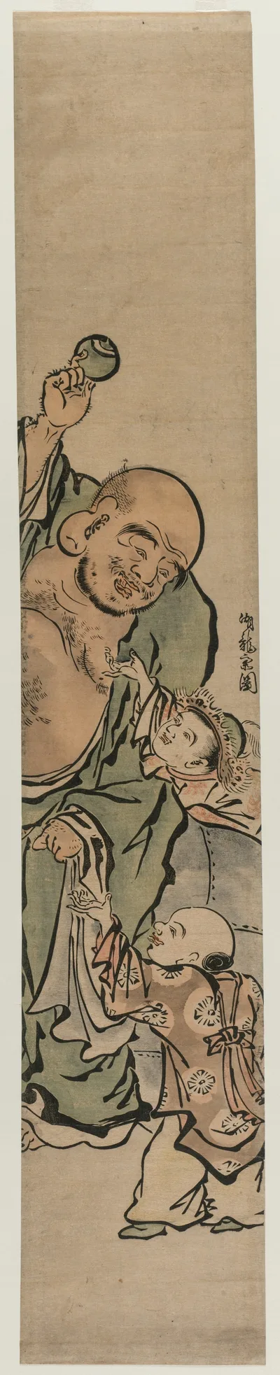 Two Children Begging Hotei for a Jewel, 1770