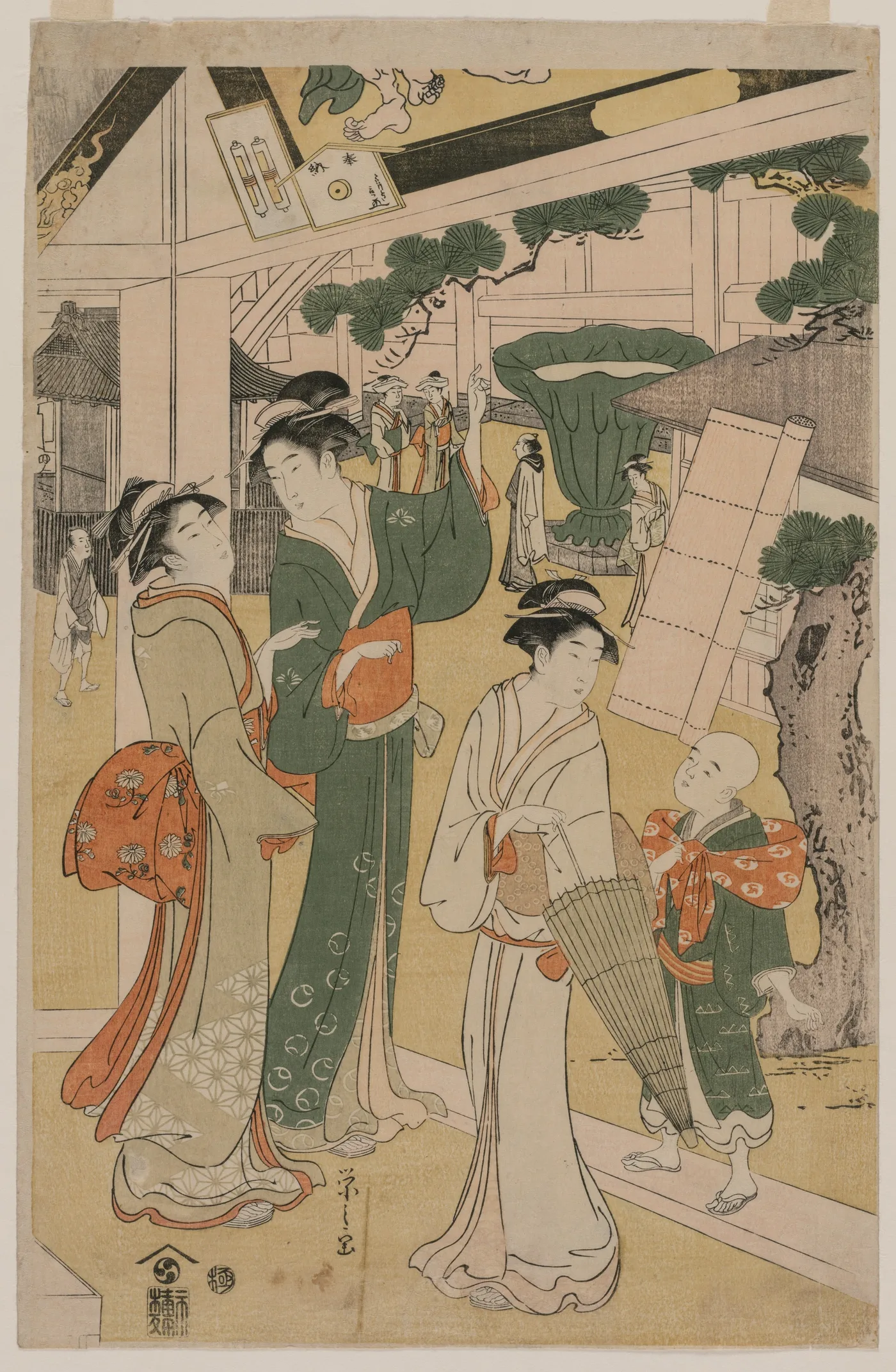 Print from Women Resting in the Votive Picture Hall at Asakusa, 1790