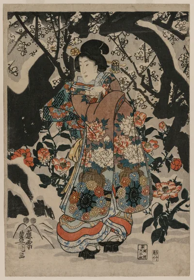 Woman Standing Beside a Plum Tree, 1850